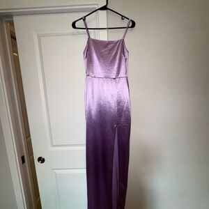 Lulu's Lavender Satin Maxi Dress